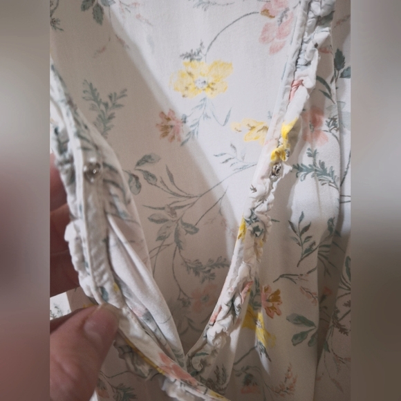 LOFT sz 6 white floral wrap summer dress - Picture 3 of 6